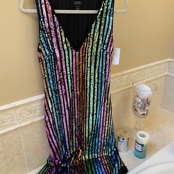 New Halogen sequin rainbow long dress size - Picture 11 of 13